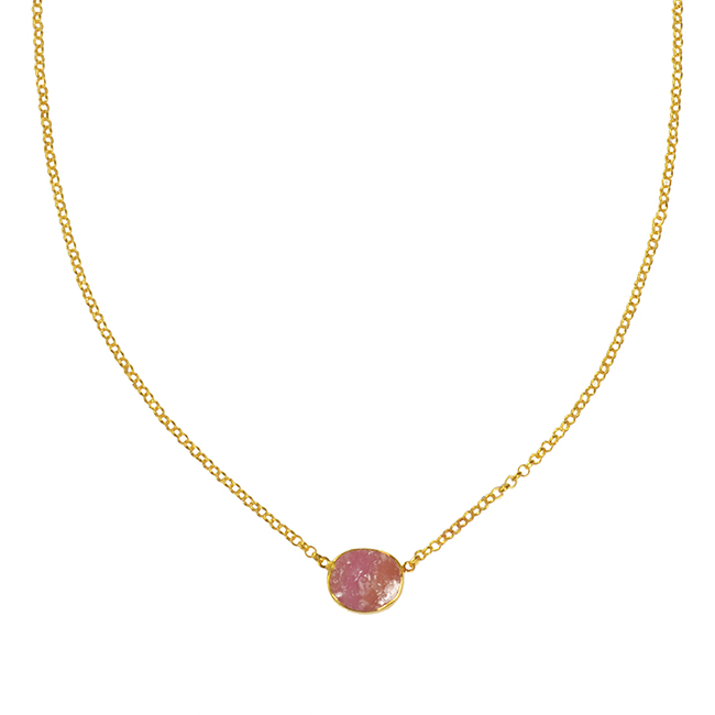 Tallulah Drop Necklace Pink Sapphire