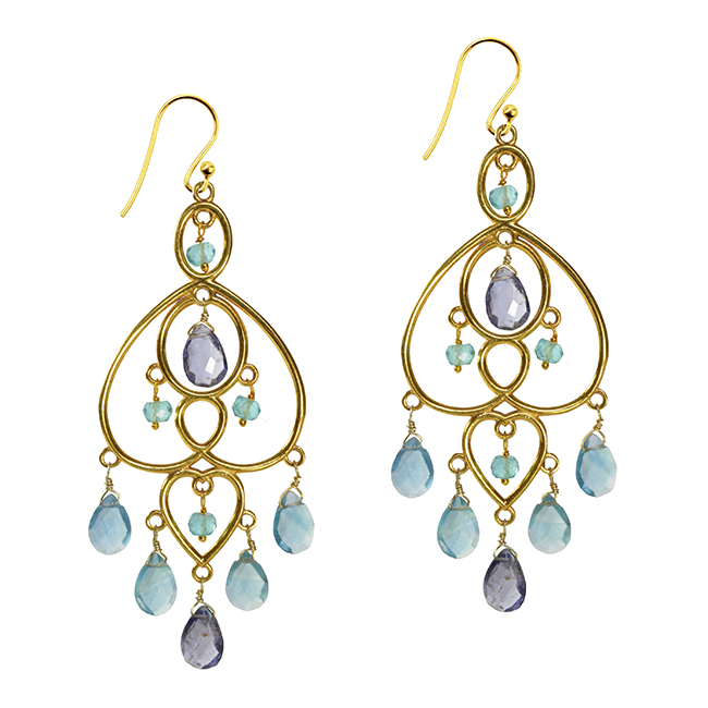 Amelie Earrings Apatite Iolite