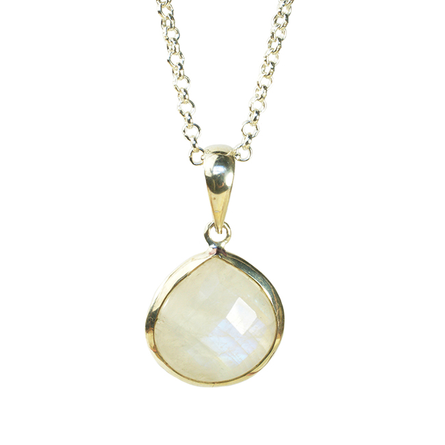 Candy Pear Necklace Moonstone Silver