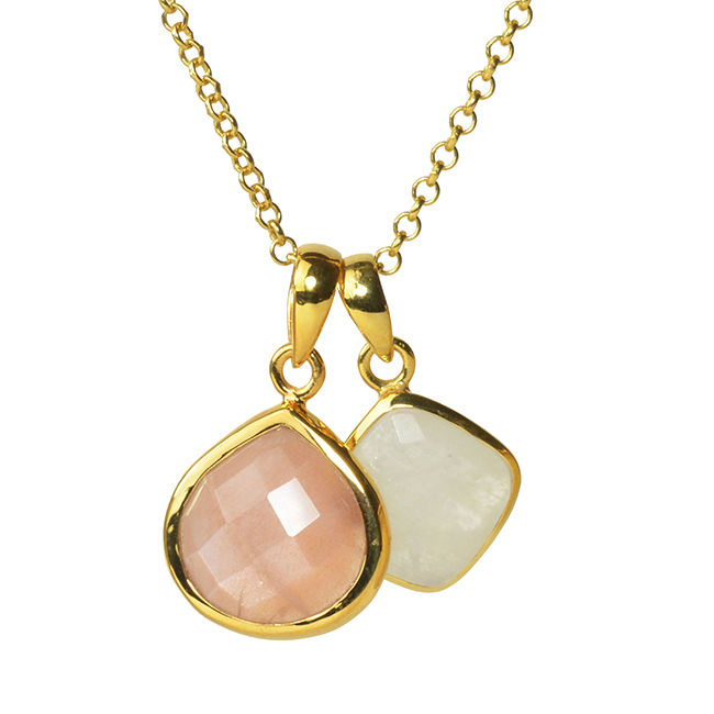 Candy Pear Necklace Peach Moonstone Moonstone