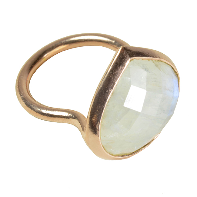 Candy Pear Ring Moonstone Rose Gold