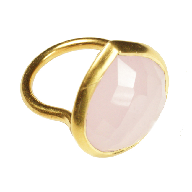 Candy Pear Ring Pink Chalcedony