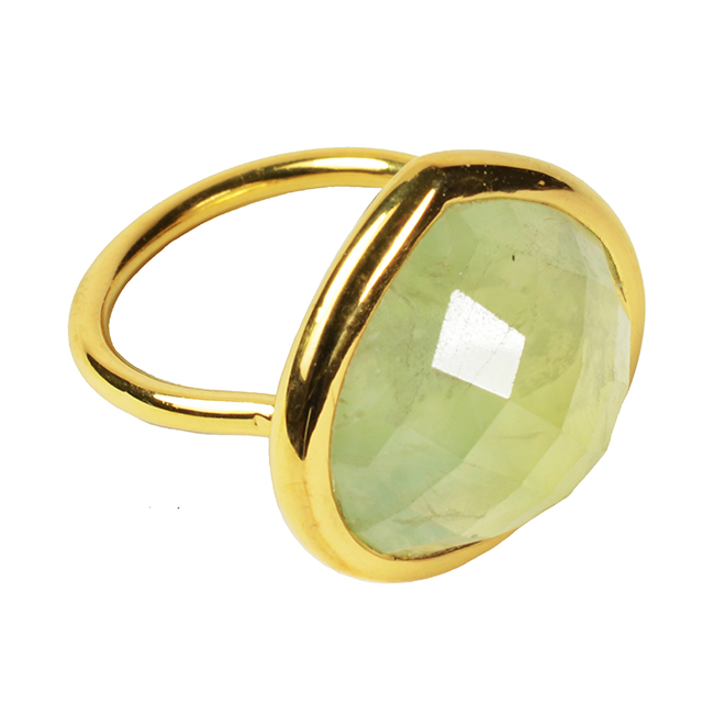 Candy Pear Ring Prehnite
