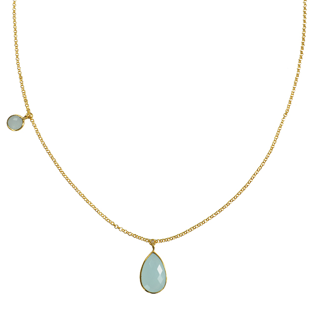 Clara Necklace Aqua Chalcedony