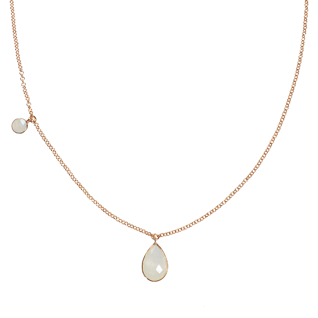 Clara Necklace Moonstone Rose Gold