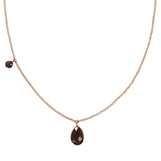 Clara Necklace Smoky Quartz Rose Gold