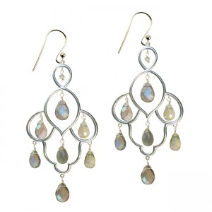 Layla Chandelier Earrings Labradorite Silver