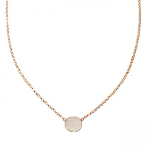 Tallulah Drop Necklace Moonstone Rose Gold