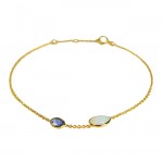 Gold Bracelet Blue Sapphire Opal