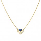 Gold Necklace Blue Sapphire Opal