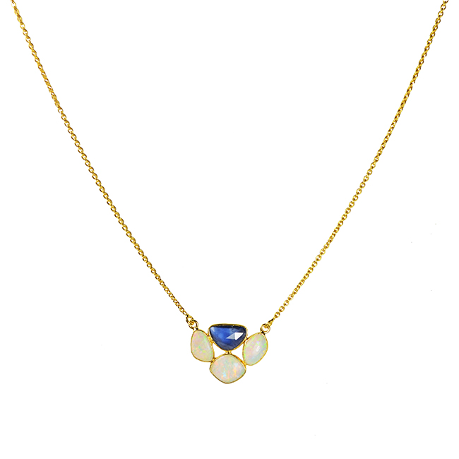 Gold blue on sale sapphire necklace