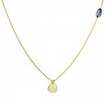 Gold Necklace Blue Sapphire Opal