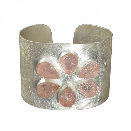 Tallulah Cuff Morganite Silver