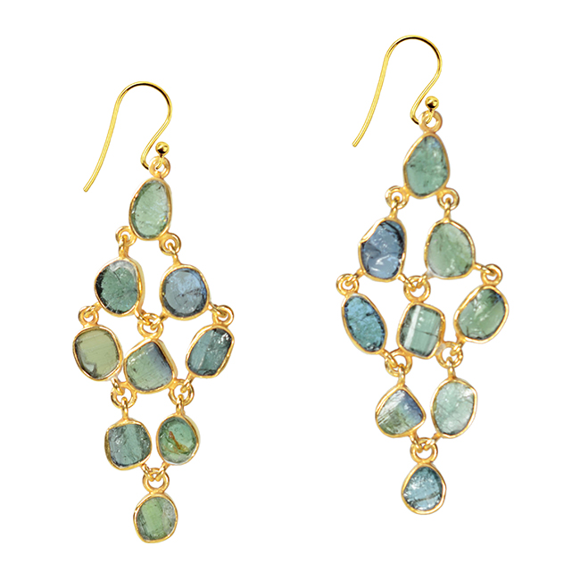 Tara Chandelier Earrings Green Tourmaline