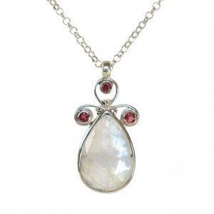 Nikita Necklace Moonstone Pink Tourmaline Silver