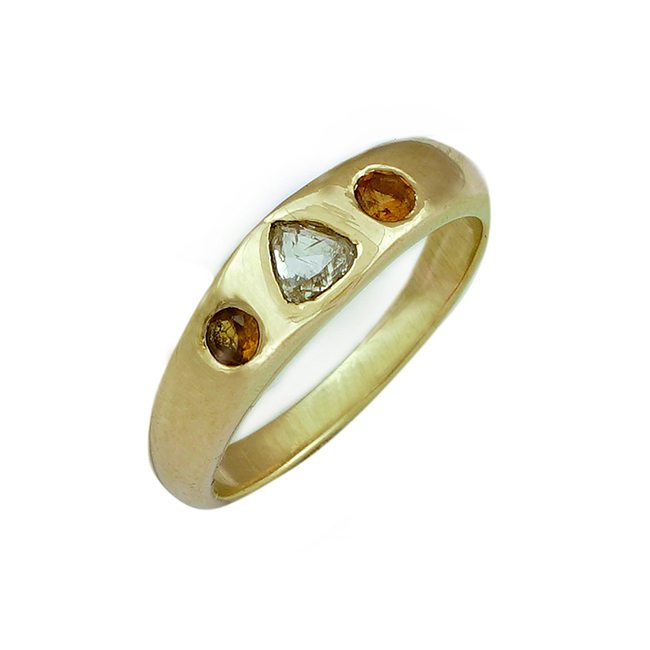 gold celebration ring diamond mandarin garnet