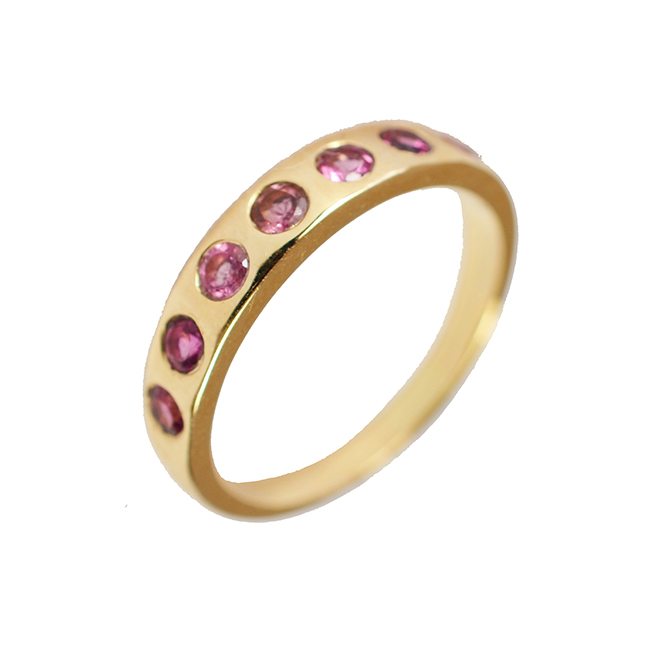 gold celebration ring pink tourmaline
