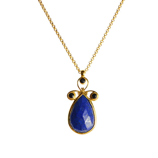 lapis lazuli black spinel necklace nikita