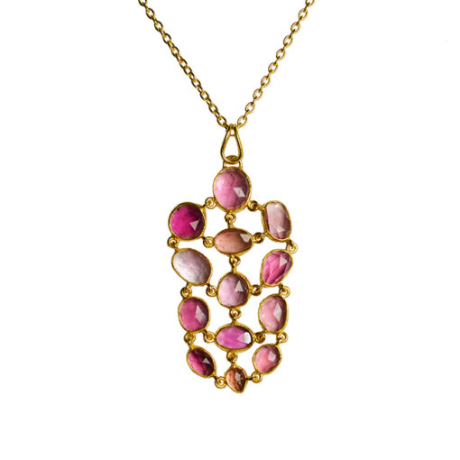 pink tourmaline pendant necklace tara