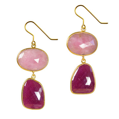 ruby pink sapphire earrings talitha