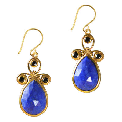 nikita earrings lapis lazuli black spinel