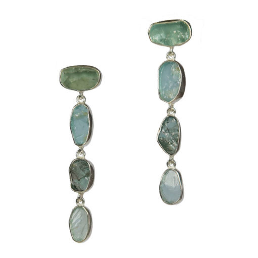 aquamarine stud earrings silver tara