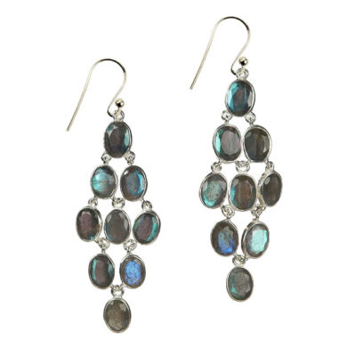labradorite chandelier earrings silver