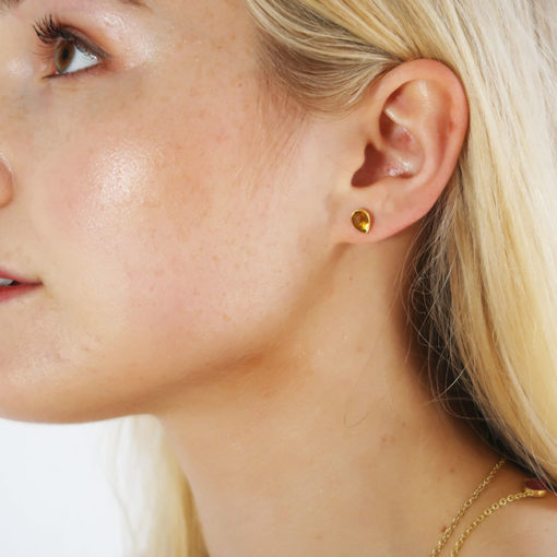 amber tourmaline stud earrings