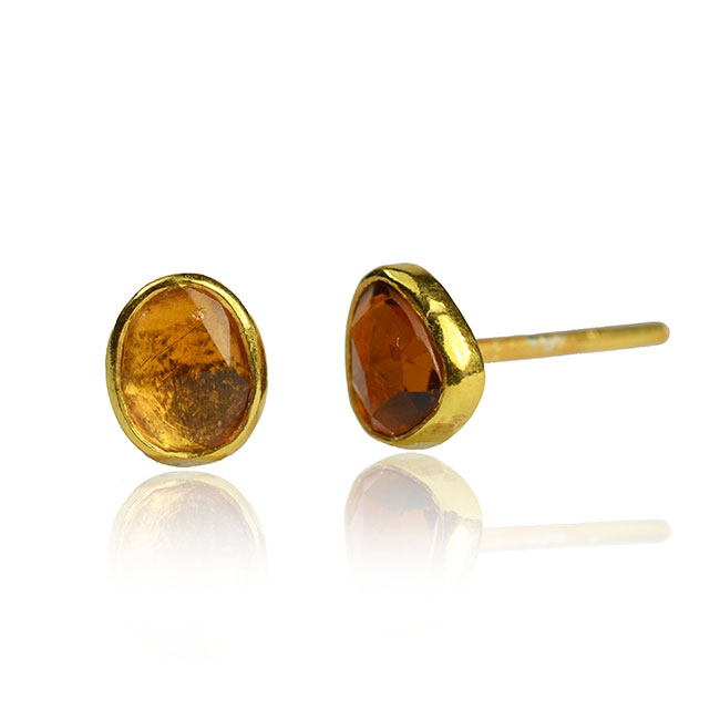 Amber Tourmaline Stud Earrings - Sushilla Jewellery