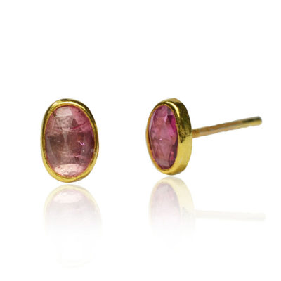 pink tourmaline stud earrings