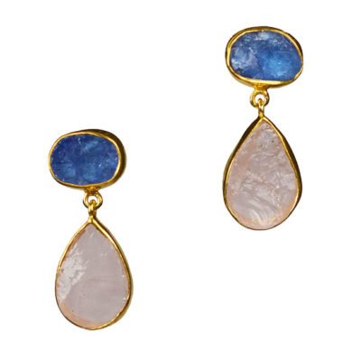 tanzanite rose quartz earrings tallulah