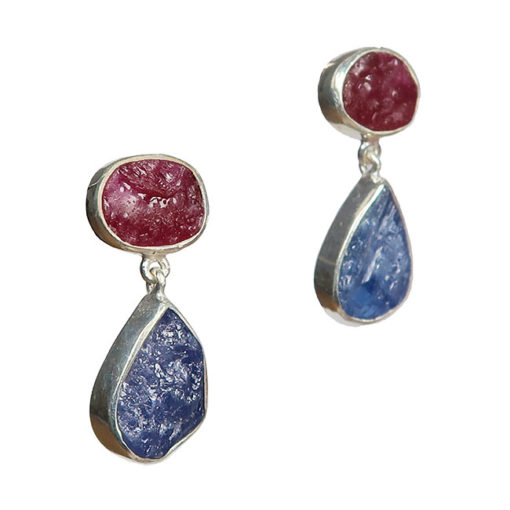 ruby tanzanite tallulah earrings silver
