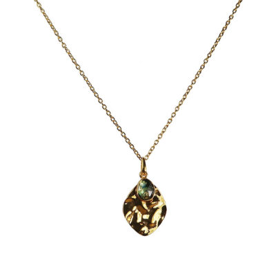blue topaz leaf pendant necklace