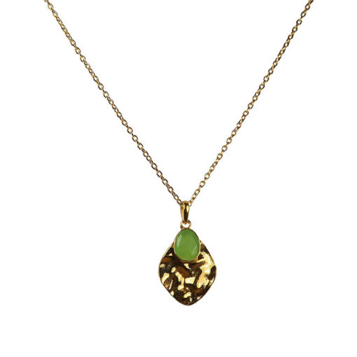 chrysoprase leaf pendant necklace